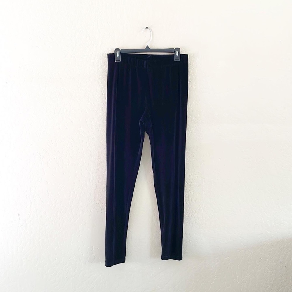 Soft Surroundings Black Velour Leggings